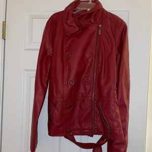 Red leather jacket!